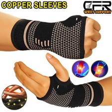 Copper Wrist Brace Support Hand Compression Sleeve Arthritis Carpal Tunnel Sport