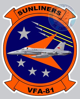 AUFKLEBER VFA-81 SQUADRON 81 ''Sunliners'' US NAVY F/A 18 F18 HORNET NAVY VZ034