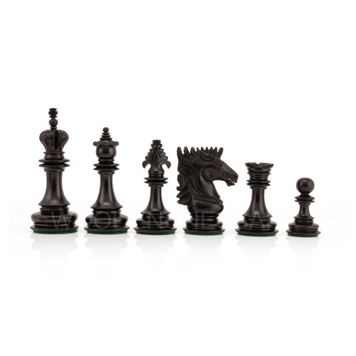 4,5" Premium Spike Staunton Serie Schachfiguren nur in Knospe Palisander & Ebenholz - Bild 6 von 7