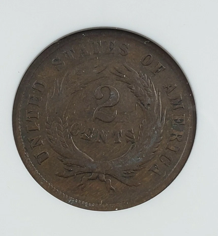 1864 2c Liberty Two Cent Coin ANACS VG08 FS-1302 Breen-2373 18/18 RPD Variety - Image 4 of 4