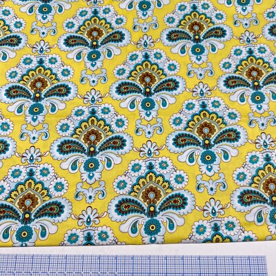 OOP 1/2 Yard Amy Butler French Wallpaper Yellow Cotton Fabric 18'' x 42'' Rowan