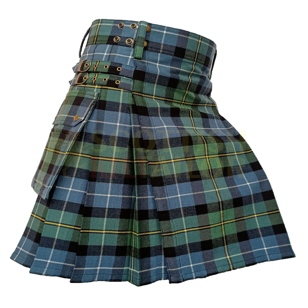 Handmade Traditional MacNeil of Barra Ancient Tartan Utility Kilt Deluxe Kilt