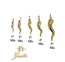 Ciondolo Corno Cornetto in ORO 18KT Portafortuna 18kt 750% a partire da 59,90€