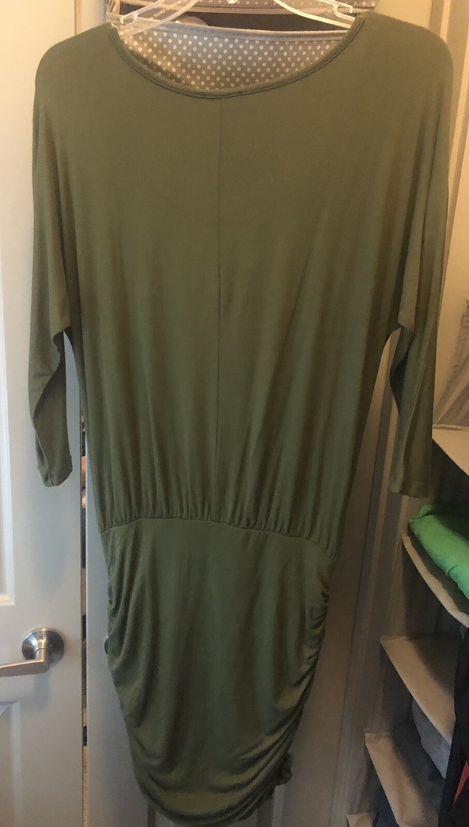 Venus Womens Dress Olive Green Bodycon Ruched Dress Size XS New Without  Tags | eBay
