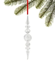 Holiday Lane Crystal Christmas Clear Beaded Icicle Hanging Ornament