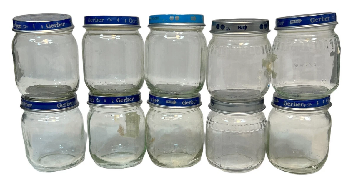 Set Of Empty Baby Food Jars Choice Size Lid Color EUC