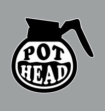 Coffee Pot Head Laptop Sticker