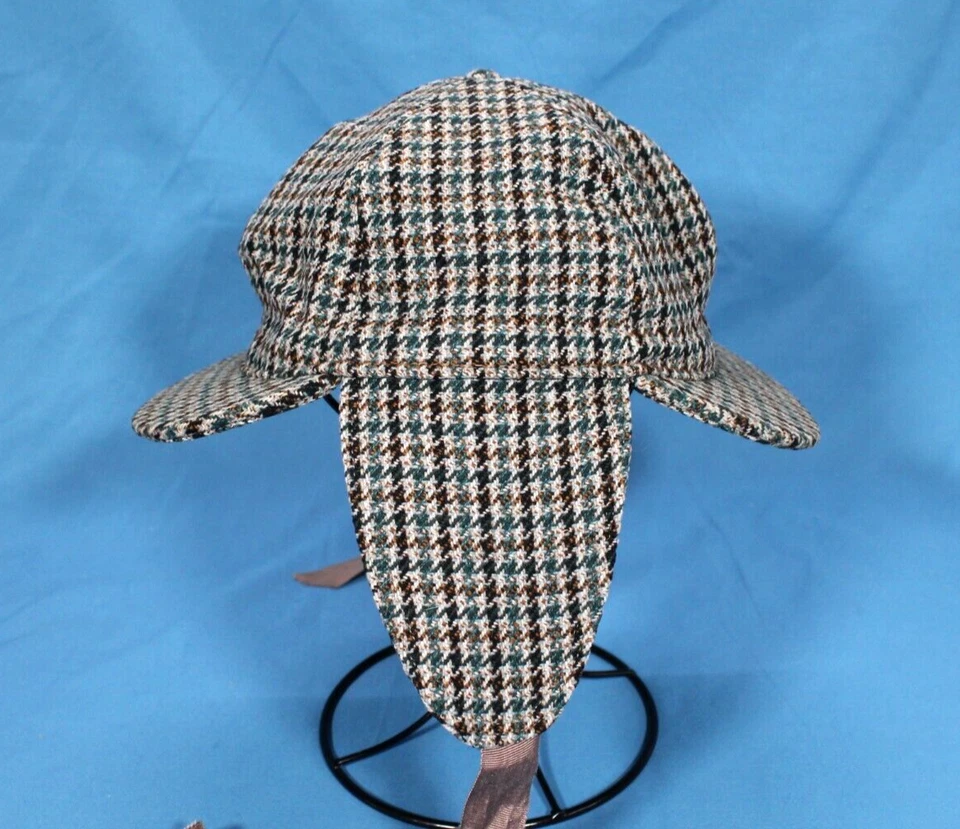 DE COLECCIÓN SOMBRERO AUTOHAT Marrón/Azul TWEED Pata de Gallo DEERSTALKER Caza SHERLOCK HOLMES SOMBRERO Foto 2 de 4