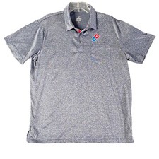 Dominos Gear Shirt Mens Gray Dominos Pizza Uniform Driver Polo Size medium