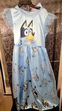 Bluey-Girl's blue Bluey logo short-sleeve Nightgown size M 8 