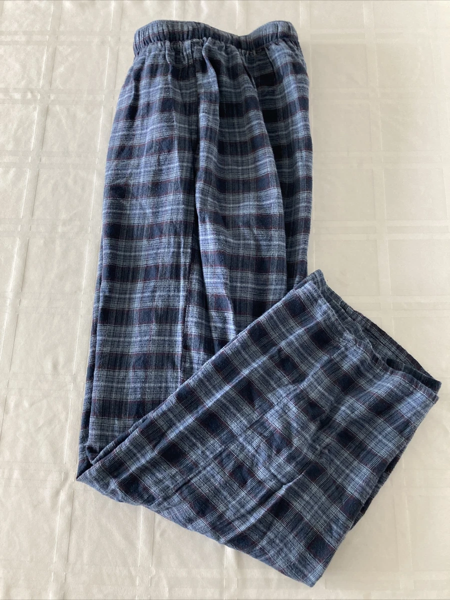 Lucky Brand Mens Large Lounge Pants Pajama Bottoms Blue Plaid TS0