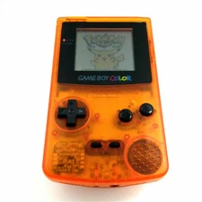 Clear Orange Retrofit Original Nintendo Game Boy Color GBC Console +Game Card