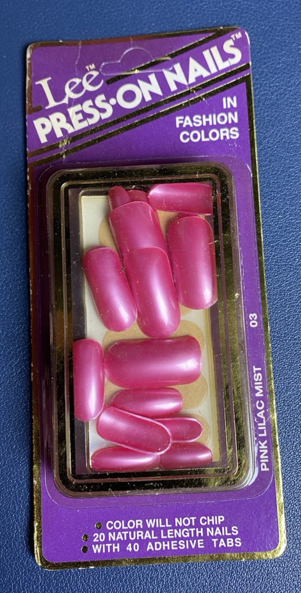 VTG NOS NEW '90's Dead Stock LEE Press On Nails Made in USA Pink