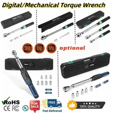 Digital/Mechanical Torque Wrench Adjustable 1/2'' 3/8" 1/4'' Drive & Sockets