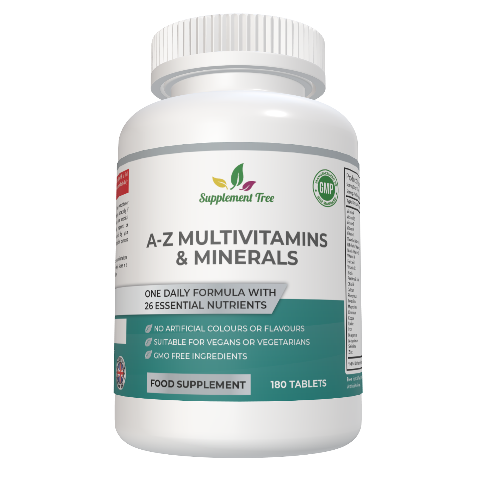 A-Z Multivitamins and Minerals for Men & Women - 180 Vegan Multivitamin Tablets