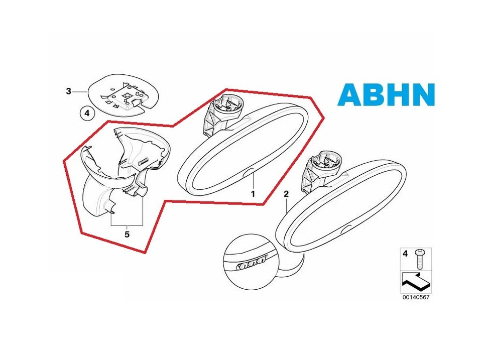 BMW Mini R50 R53 01-06 Auto Dimming Interior Rear View Mirror EC 9125569 433 MHz - Image 3 of 4