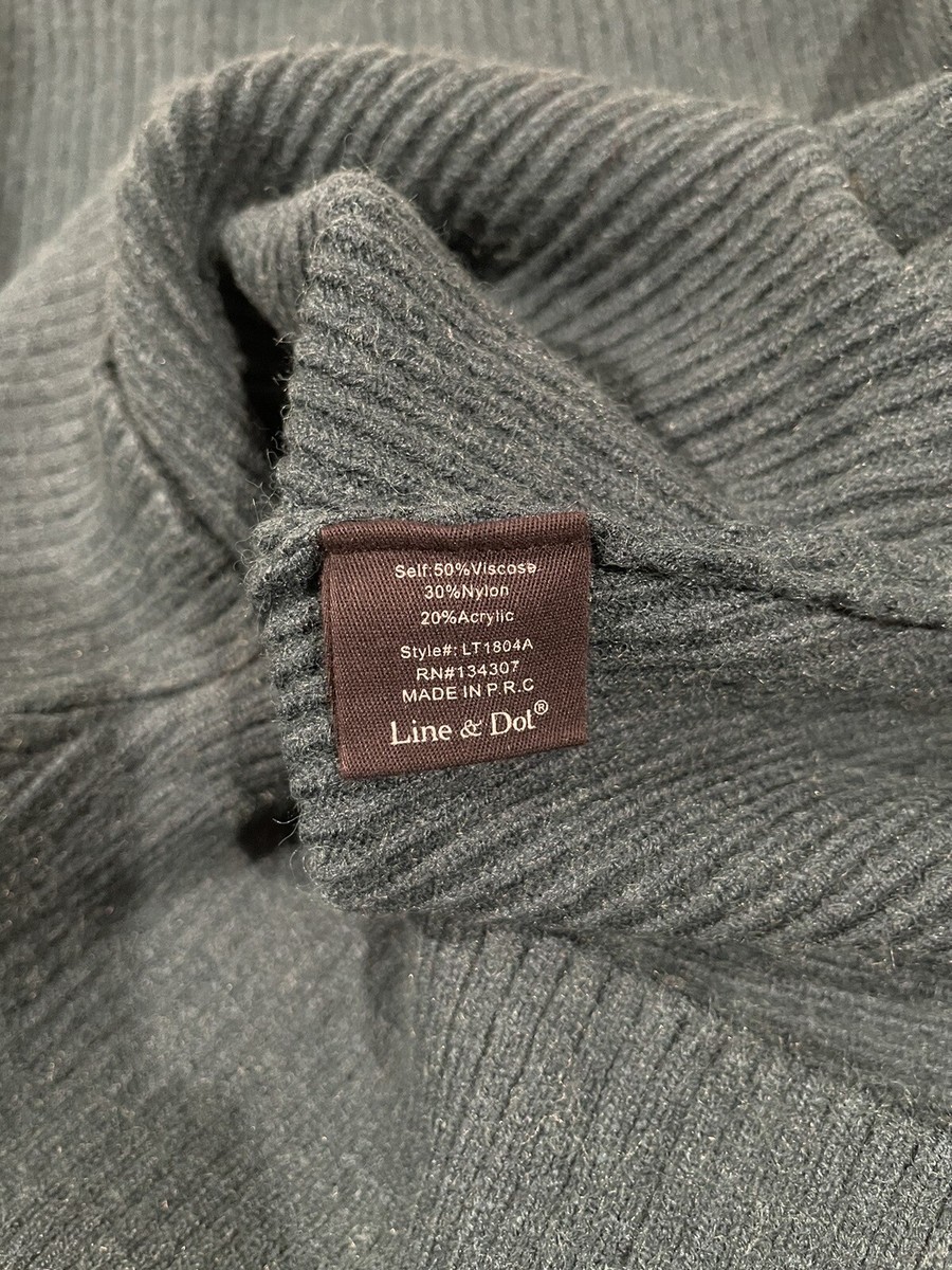 Anthropologie Line+Dot Womens Green Cropped Mock Neck Sweater Size