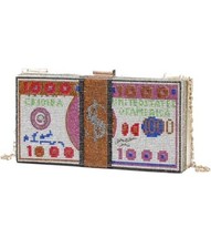 Caleesa Rhinestone Money Clutch Purse Bling Evening Bag Vegas Party Gift