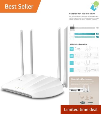Multi-Mode AC1200 Wireless Access Point: Home or Office Installation Made Easy