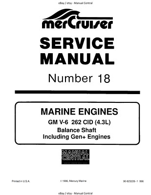 MERCURY MERCRUISER NO 18 - MARINE MOTORS GM V-6 262 CID - SERVICE WERKSTATT