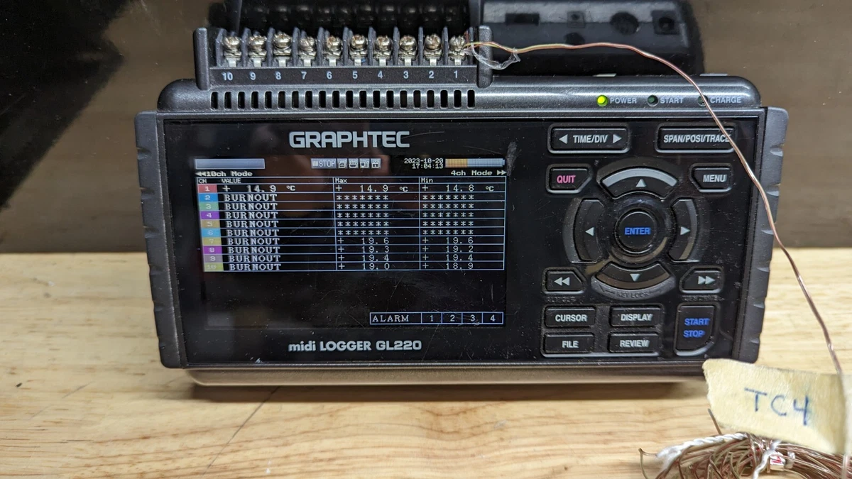 Graphtec GL220 10-Channel Midi Data Logger USB- with charger and Battery