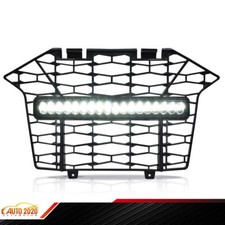 Fit For 2020-23 Polaris RZR Front Bumper Mesh Grille w/ LED Light Bar Grill
