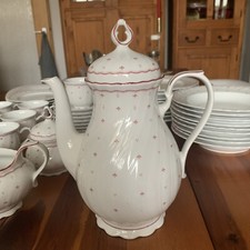 Seltmann Weiden W.Germany Regina, Teekanne /kaffeekanne Weiß/Rot,20Lx26Hx13cm.B