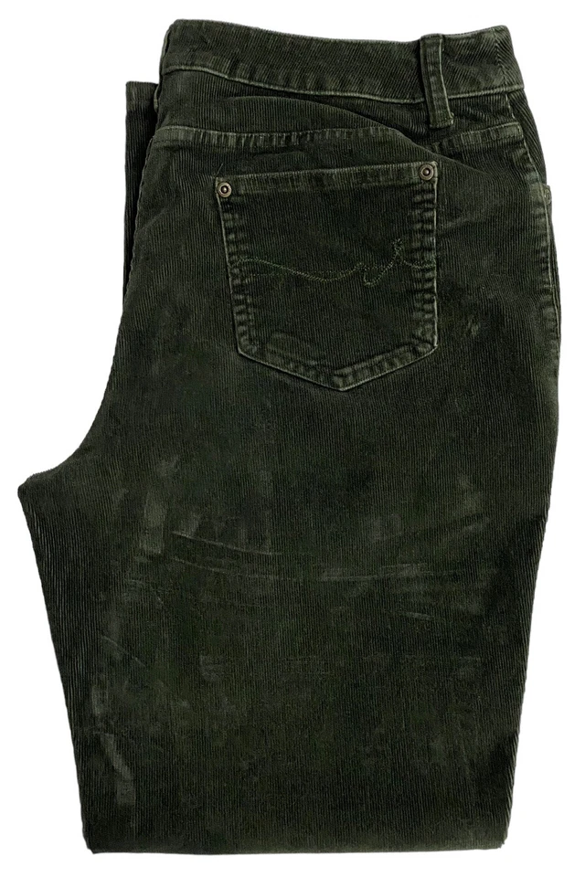 Pantalones de pana St Johns Bay bootcut para mujer talla 12 tiro medio bordados verdes Foto 4 de 4