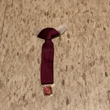 Vintage Kiwanis Clip on Tie with KIWANIS logo on bottom Maroon Color