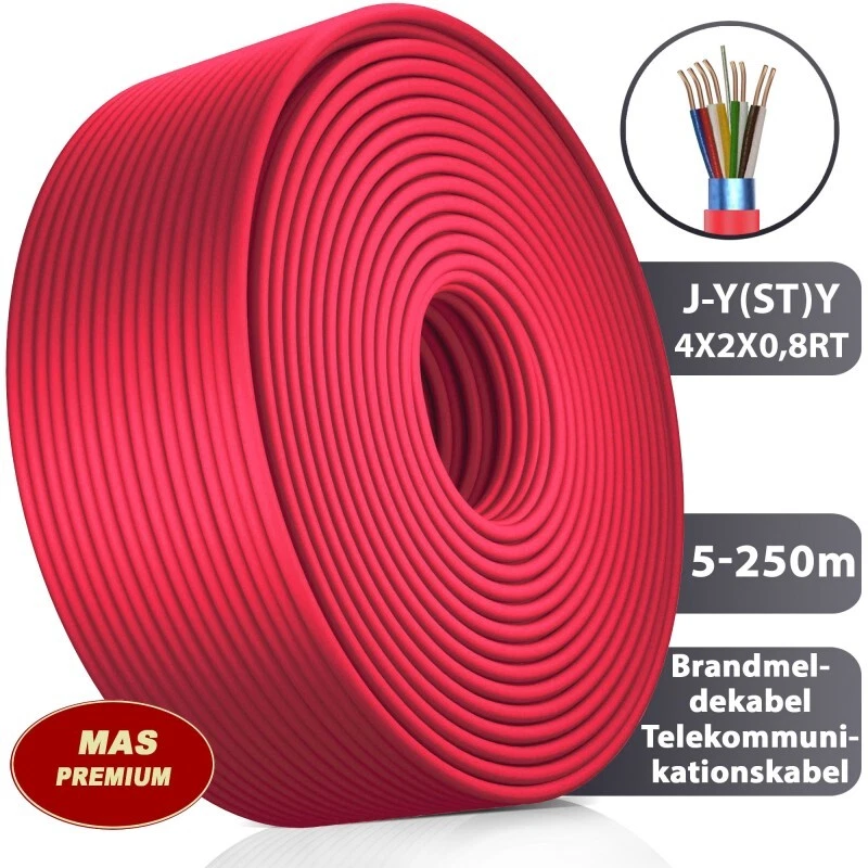 5-250m J-Y(ST) Y 4X2X0,8RT Brandmelde- Alarm- Telekommunikations- Fernmeldekabel - Bild 2 von 4