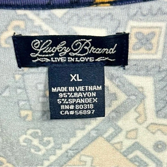 Vintage Lucky Brand Live in Love geometric dress size XL - Image 2 of 4