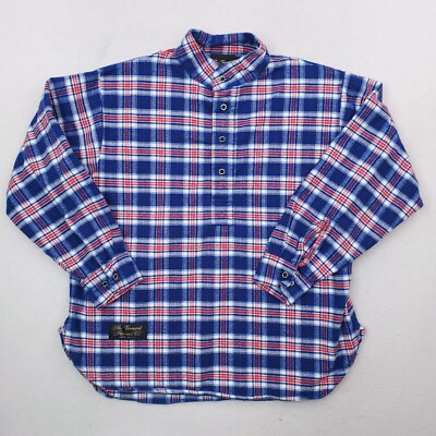 Vermont Flannel Company Shirt Womens Extra Small Blue Plaid Oversized  Pullover