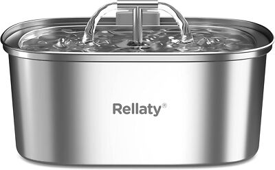 Cat Water Fountain Stainless Steel: 3.2L/108oz Pet Foundatin Water Bowl for Cats