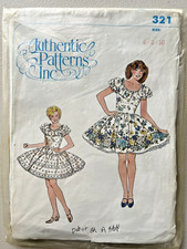 Vintage Authentic Patterns Inc. Western 321 Square Dance Dress Size 6 8 10 Cut