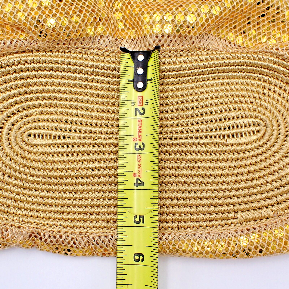Gap Womens Mesh Handbag Sequin Gold Carry Bag Clutch Tote eBay