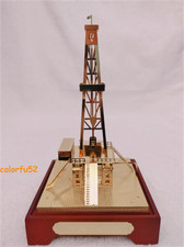 Copper Oilfield Oil Well Derrick Drill Rig Gold Model Commemorative Edition Gift