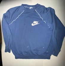 Vtg 70s 80s Blue Nike Orange Tag Raglan Sweatshirt Large Piping Distressed USA