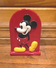 Vintage Mickey Mouse Red Disney High Relief Toothbrush Holder RETIRED HTF