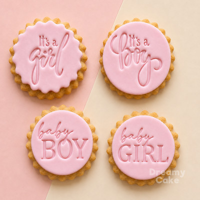 Baby Junge Mädchen Ausstecher & Stempel | Babyparty Fondant Präger | M&S Keks