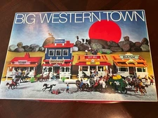 Vintage Big Western Town Play Set with box - sold by Sears Made in W. Germany