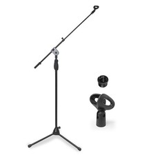AxcessAbles Mic Stand Floor with Tripod Base Boom Arm, Quick Release Clutch...