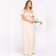 Show Me Your Mumu Rome Twist Gown Champagne Luxe Satin Maxi Dress