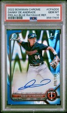 2022 BOWMAN CHROME AUTO BLUE RAYWAVE REFRACTOR /150 DANNY DE ANDRADE PSA 10