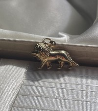 Vintage 9ct Yellow Gold 3D Lion Pendant Charm 