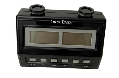 Chess Timer battery operated  black plastic pre-owned