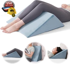Knee Wedge Pillow Pure Memory Foam, 8" Triangle Pillow for Knee Support or Post 
