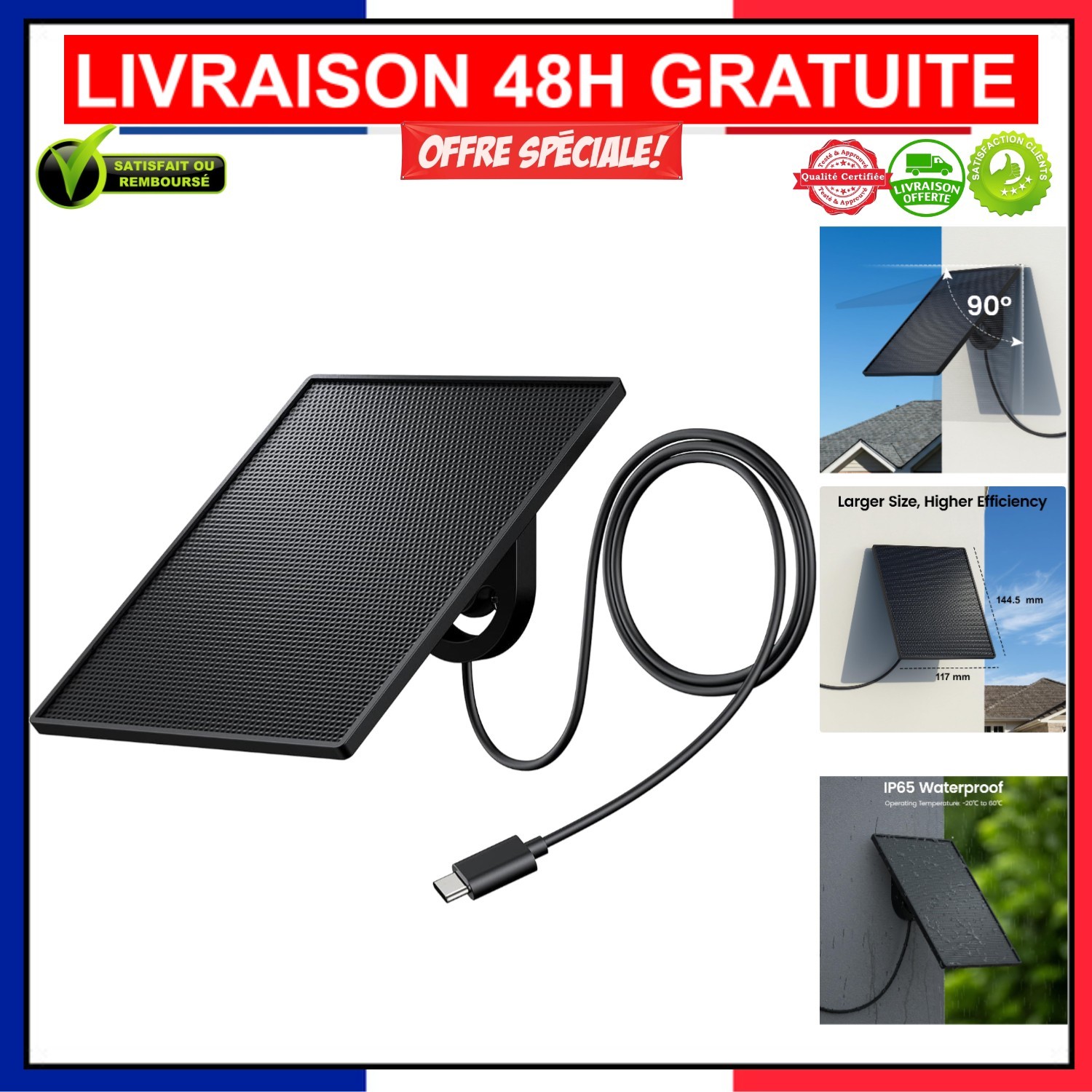 Panneau Solaire Caméra Extérieure pour Sécuriser la Maison