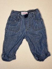 Vintage OshKosh Girls Embroidered Capri Blue Jeans Y2K Size 18M