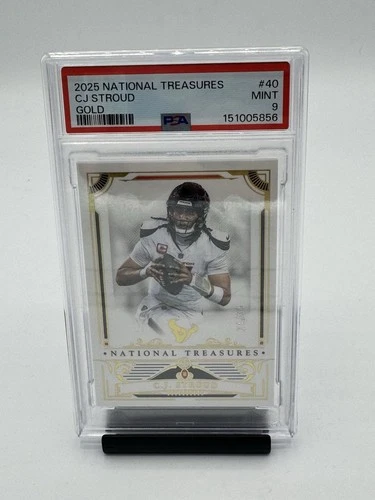 2025 PANINI NATIONAL TREASURES #40 CJ STROUD GOLD PSA 9 pop 1 Card