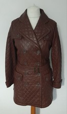 M&S - AUTOGRAPH WEEKEND - Soft REAL LEATHER Mid Length Coat Jacket TAN Size 10